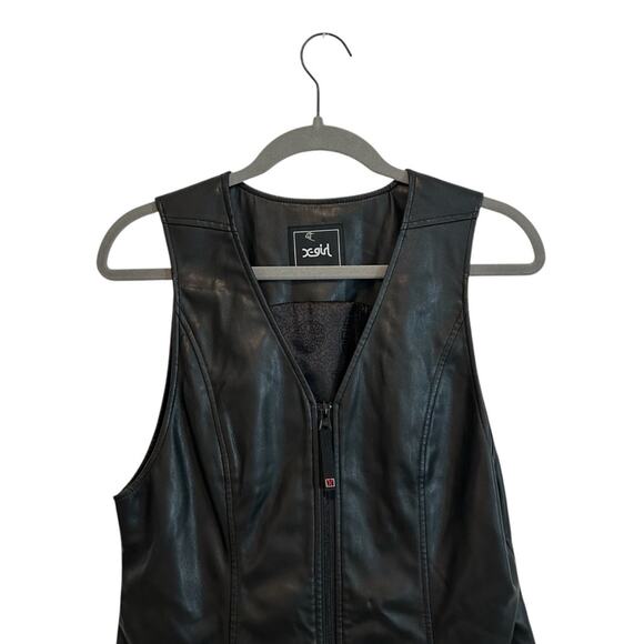 X-girl Faux Leather Retro Mini Dress Color Black Size Small y2k - Picture 8 of 11